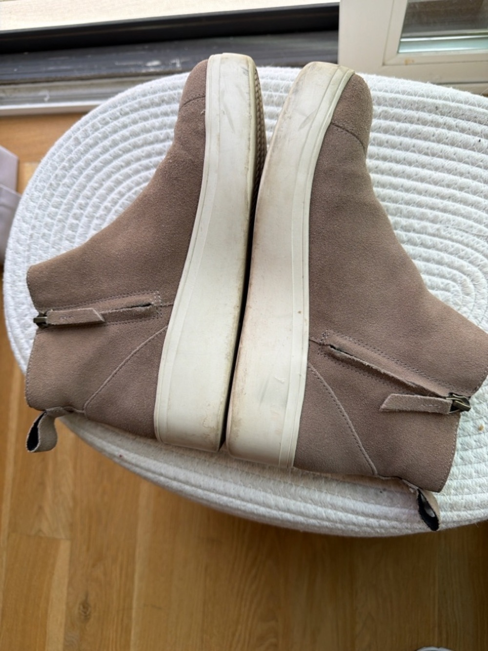 TOMS Kelsey Suede Ankle Boots Taupe Platform Zip Bootie Women’s 7.5 - Picture 7 of 9